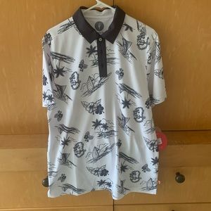 Toes On The Nose Navy Hawaiian Polo